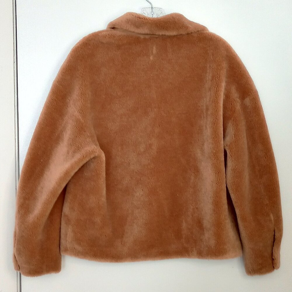 Eifini Tan Sherpa Fleece Cozy Teddy Jacket - Picture 9 of 12